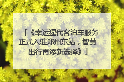 《幸运猩代客泊车服务正式入驻郑州东站，智慧出行再添新选择》