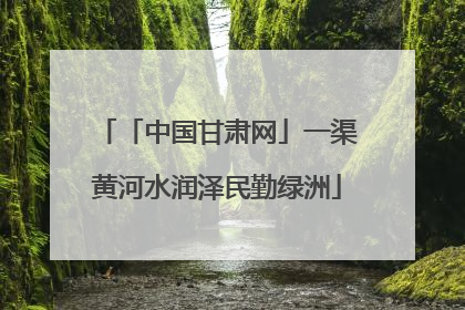 「中国甘肃网」一渠黄河水润泽民勤绿洲