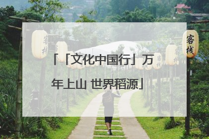 「文化中国行」万年上山 世界稻源