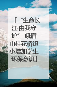 “生命长江·由我守护” 峨眉山桂花桥镇小增加学生环保意识