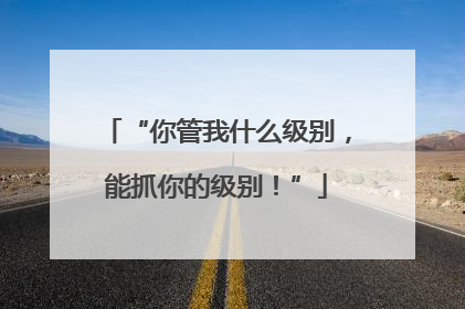 “你管我什么级别，能抓你的级别！”