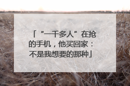“一千多人”在抢的手机，他买回家：不是我想要的那种