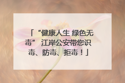 “健康人生 绿色无毒” 江岸公安带您识毒、防毒、拒毒！