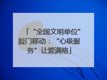 “全国文明单位”厦门移动：“心级服务”让爱满格