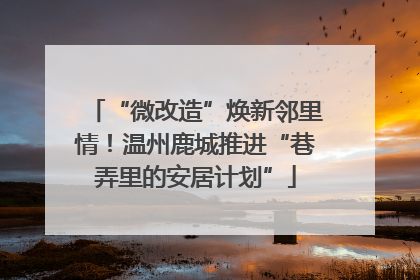 “微改造”焕新邻里情！温州鹿城推进“巷弄里的安居计划”