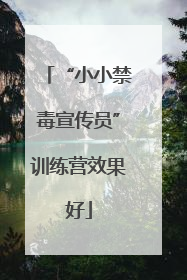 “小小禁毒宣传员”训练营效果好