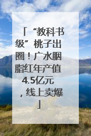 “教科书级”桃子出圈！广水胭脂红年产值4.5亿元，线上卖爆