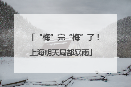 “梅”完“梅”了！上海明天局部暴雨