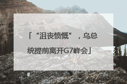 “沮丧愤慨”，乌总统提前离开G7峰会