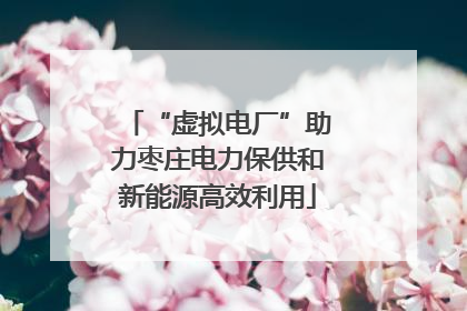 “虚拟电厂”助力枣庄电力保供和新能源高效利用