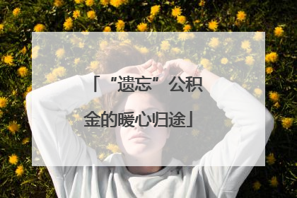 “遗忘”公积金的暖心归途