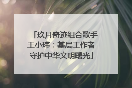 玖月奇迹组合歌手王小玮：基层工作者守护中华文明曙光