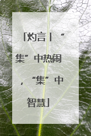 灼言丨“集”中热闹，“集”中智慧