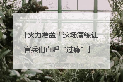 火力覆盖！这场演练让官兵们直呼“过瘾”