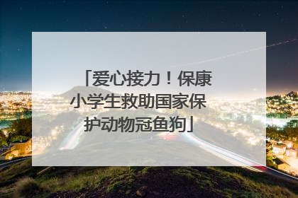 爱心接力！保康小学生救助国家保护动物冠鱼狗