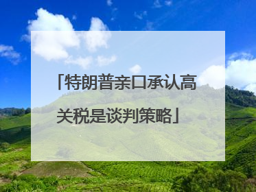 特朗普亲口承认高关税是谈判策略