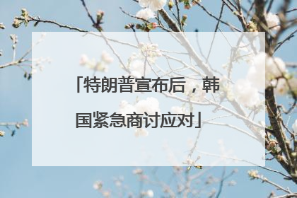 特朗普宣布后，韩国紧急商讨应对