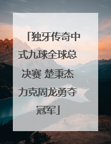 独牙传奇中式九球全球总决赛 楚秉杰力克周龙勇夺冠军