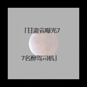 甘肃省曝光77名醉驾司机