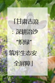 甘肃古浪：深耕治沙“织绿” 筑牢生态安全屏障