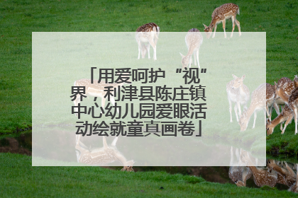 用爱呵护“视”界，利津县陈庄镇中心幼儿园爱眼活动绘就童真画卷