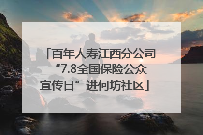 百年人寿江西分公司“7.8全国保险公众宣传日”进何坊社区