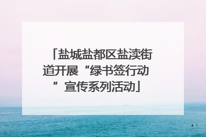 盐城盐都区盐渎街道开展“绿书签行动”宣传系列活动