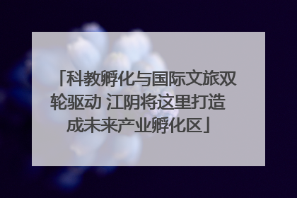 科教孵化与国际文旅双轮驱动 江阴将这里打造成未来产业孵化区