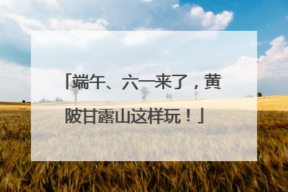 端午、六一来了，黄陂甘露山这样玩！