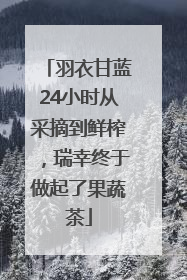 羽衣甘蓝24小时从采摘到鲜榨，瑞幸终于做起了果蔬茶