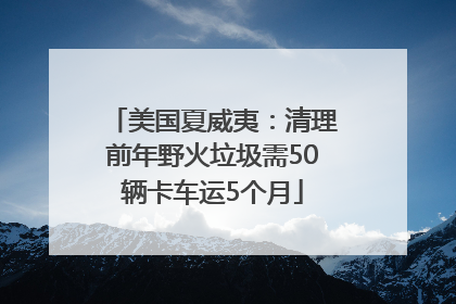 美国夏威夷：清理前年野火垃圾需50辆卡车运5个月