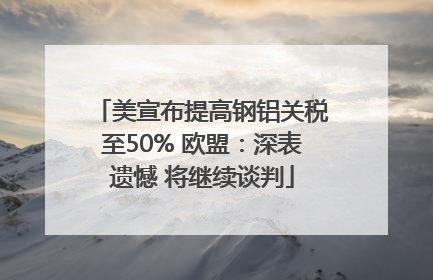 美宣布提高钢铝关税至50% 欧盟：深表遗憾 将继续谈判