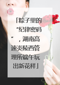 粽子里的“纪律密码”，湖南高速炎陵西管理所端午玩出新花样