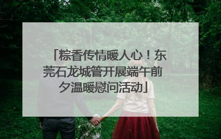 粽香传情暖人心！东莞石龙城管开展端午前夕温暖慰问活动