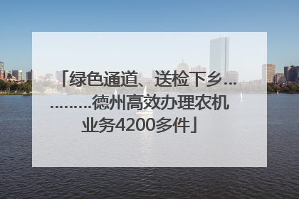 绿色通道、送检下乡…………德州高效办理农机业务4200多件