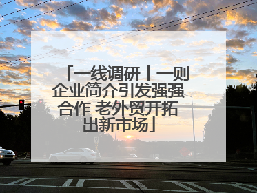 一线调研丨一则企业简介引发强强合作 老外贸开拓出新市场