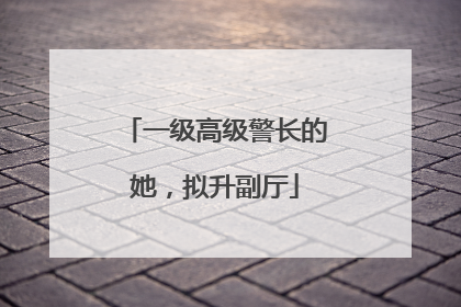 一级高级警长的她，拟升副厅