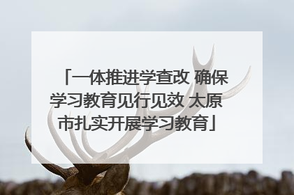 一体推进学查改 确保学习教育见行见效 太原市扎实开展学习教育
