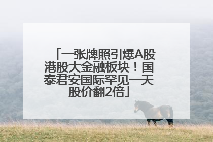 一张牌照引爆A股港股大金融板块！国泰君安国际罕见一天股价翻2倍