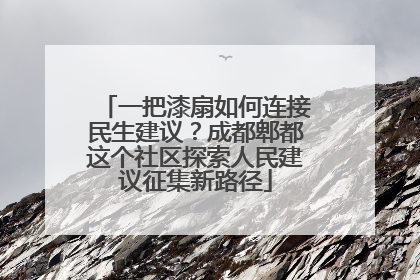 一把漆扇如何连接民生建议？成都郫都这个社区探索人民建议征集新路径