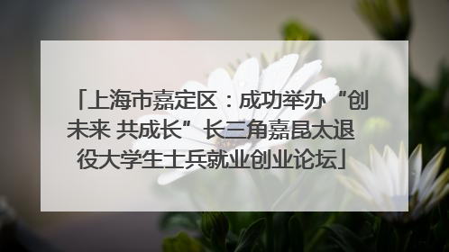 上海市嘉定区：成功举办“创未来 共成长”长三角嘉昆太退役大学生士兵就业创业论坛