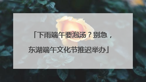 下雨端午要泡汤？别急，东湖端午文化节推迟举办