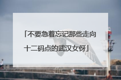 不要急着忘记那些走向十二码点的武汉女伢