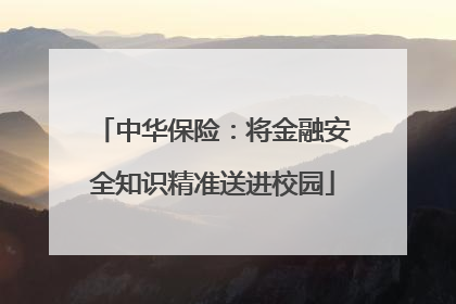 中华保险：将金融安全知识精准送进校园
