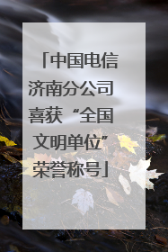 中国电信济南分公司喜获“全国文明单位”荣誉称号