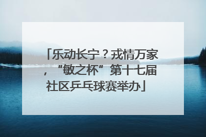 乐动长宁？戎情万家，“敏之杯”第十七届社区乒乓球赛举办