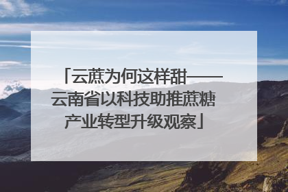 云蔗为何这样甜——云南省以科技助推蔗糖产业转型升级观察