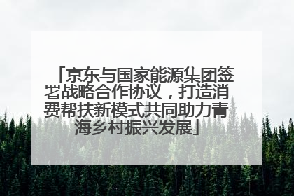 京东与国家能源集团签署战略合作协议，打造消费帮扶新模式共同助力青海乡村振兴发展
