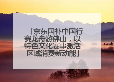 京东国补中国行赛龙舟游佛山，以特色文化赛事激活区域消费新动能
