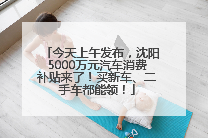 今天上午发布，沈阳5000万元汽车消费补贴来了！买新车、二手车都能领！